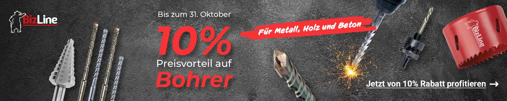 10 % Preisvorteil auf Bohrer